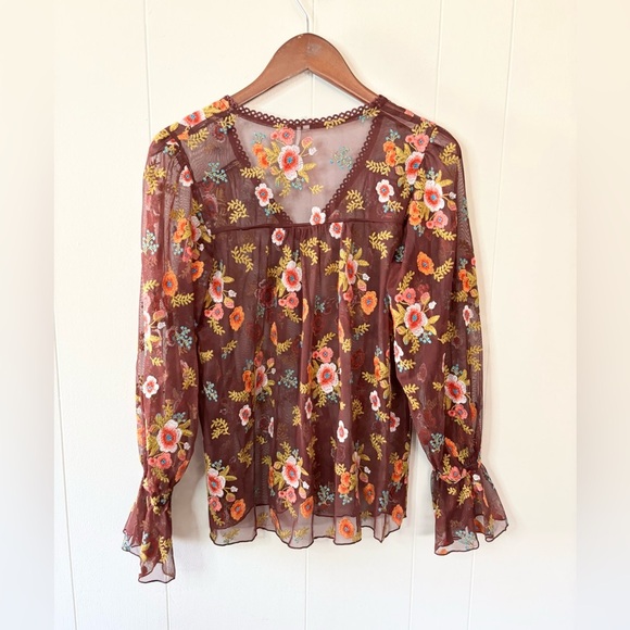 Anthropologie feather bone embroidered blouse floral size XS - Picture 7 of 7